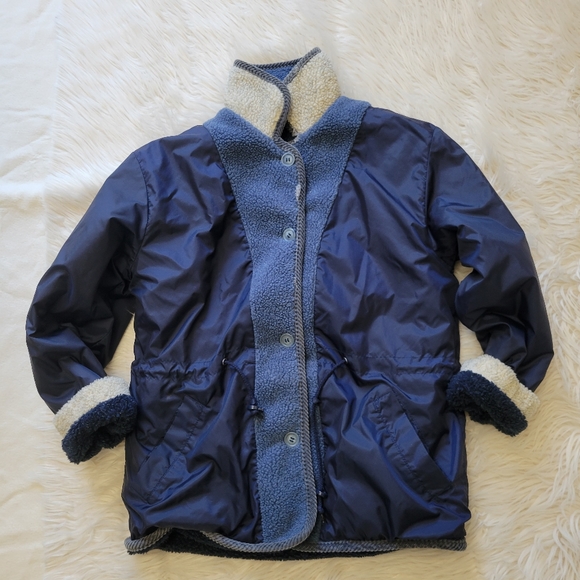 CS Signature Jacket Sz S Reversible Sherpa Windbreaker Blue Colorblock Coat Vtg - Picture 5 of 14